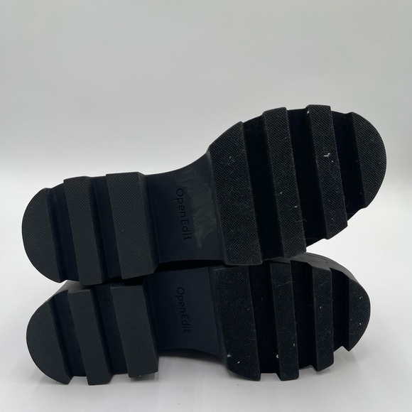 Open Edit Women’s Black Ediris Chelsea Lug Boots Size 6 Patent Chunky Platform - Picture 10 of 13